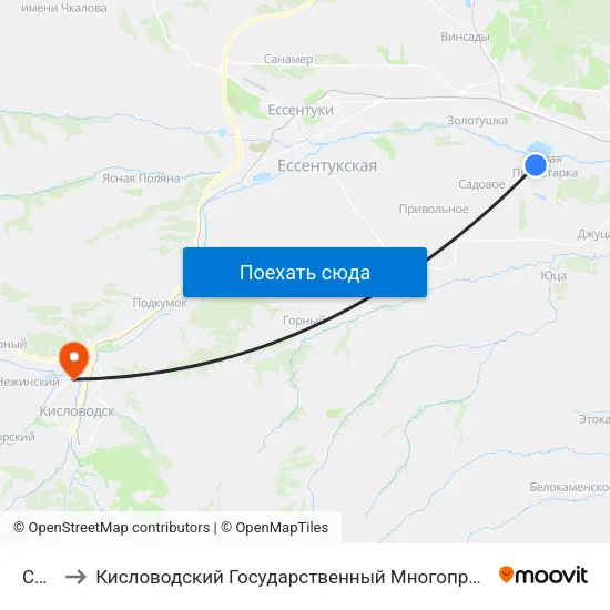 Сады to Кисловодский Государственный Многопрофильный Техникум map