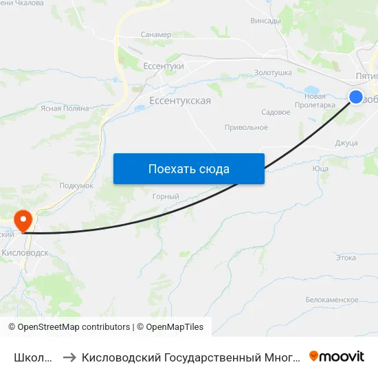 Школа № 30 to Кисловодский Государственный Многопрофильный Техникум map