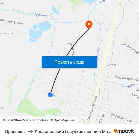 Проспект Героев to Кисловодский Государственный Многопрофильный Техникум map