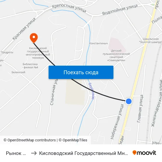 Рынок Минутка to Кисловодский Государственный Многопрофильный Техникум map