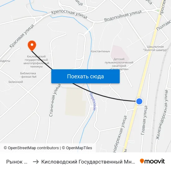 Рынок Минутка to Кисловодский Государственный Многопрофильный Техникум map