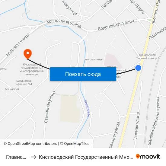 Главная Улица to Кисловодский Государственный Многопрофильный Техникум map
