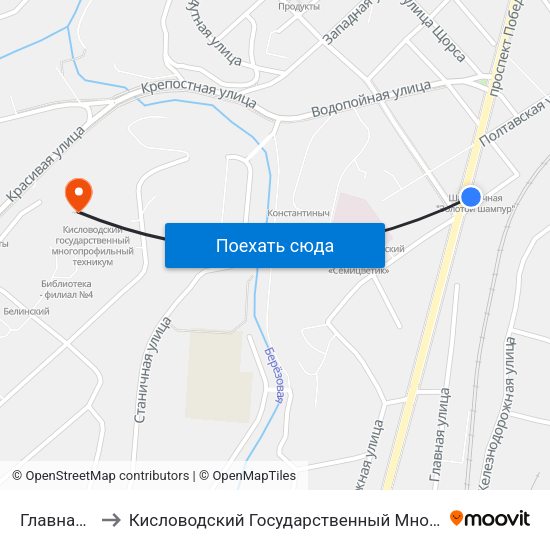 Главная Улица to Кисловодский Государственный Многопрофильный Техникум map