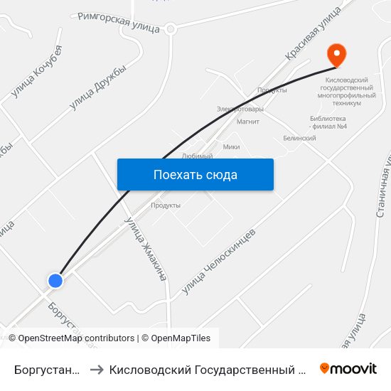 Боргустанская Улица to Кисловодский Государственный Многопрофильный Техникум map