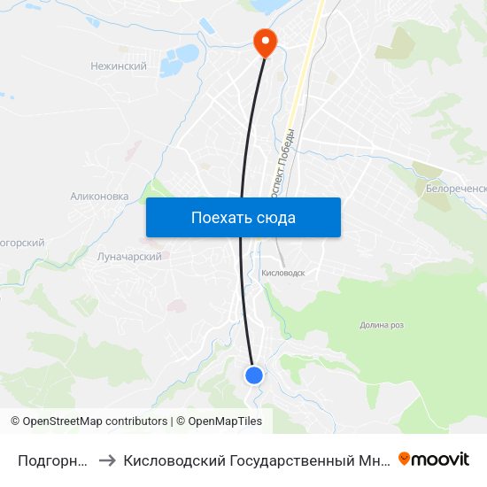 Подгорная Улица to Кисловодский Государственный Многопрофильный Техникум map