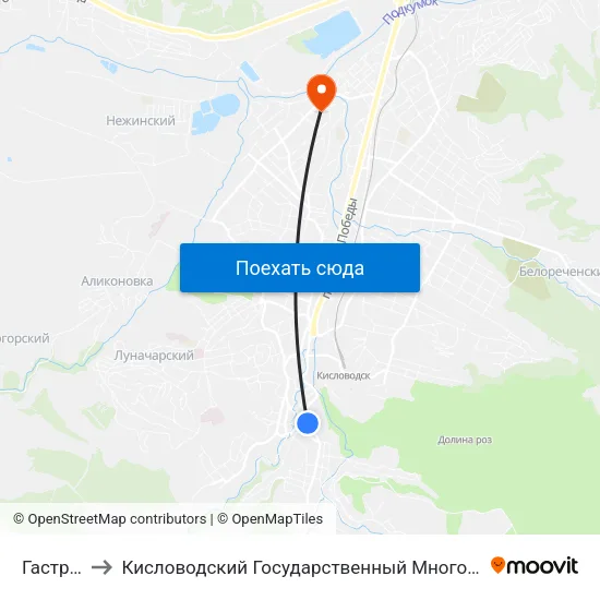 Гастроном to Кисловодский Государственный Многопрофильный Техникум map