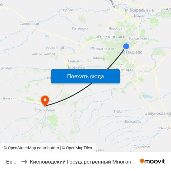 Бештау to Кисловодский Государственный Многопрофильный Техникум map