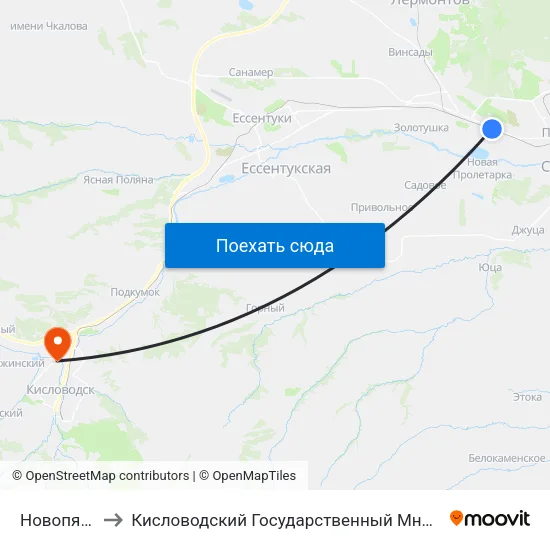 Новопятигорск to Кисловодский Государственный Многопрофильный Техникум map