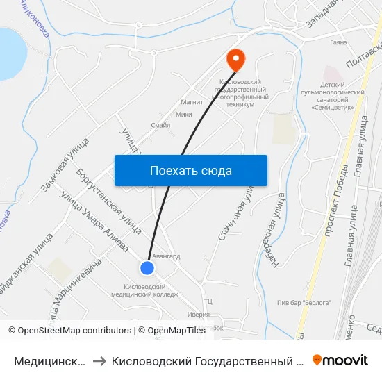 Медицинский Колледж to Кисловодский Государственный Многопрофильный Техникум map