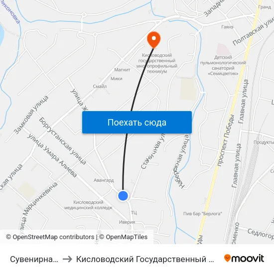 Сувенирная Фабрика to Кисловодский Государственный Многопрофильный Техникум map