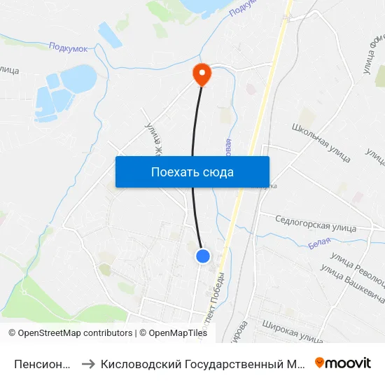 Пенсионный Фонд to Кисловодский Государственный Многопрофильный Техникум map