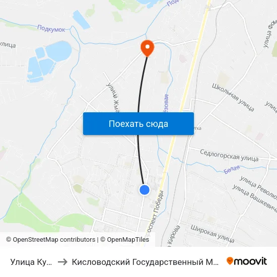 Улица Куйбышева to Кисловодский Государственный Многопрофильный Техникум map