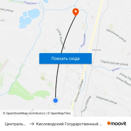 Центральный Рынок to Кисловодский Государственный Многопрофильный Техникум map