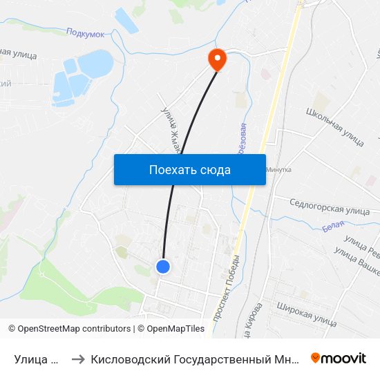 Улица Цандера to Кисловодский Государственный Многопрофильный Техникум map