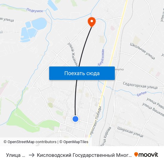 Улица Губина to Кисловодский Государственный Многопрофильный Техникум map