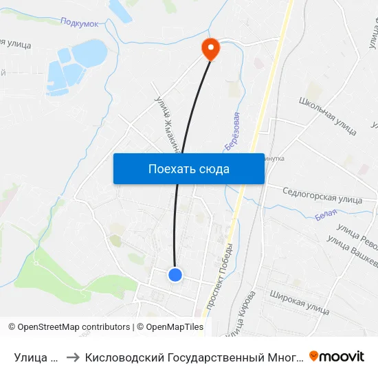 Улица Губина to Кисловодский Государственный Многопрофильный Техникум map