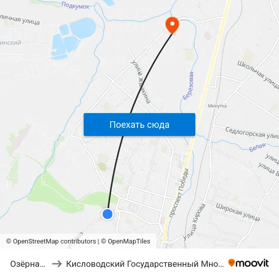 Озёрная Улица to Кисловодский Государственный Многопрофильный Техникум map