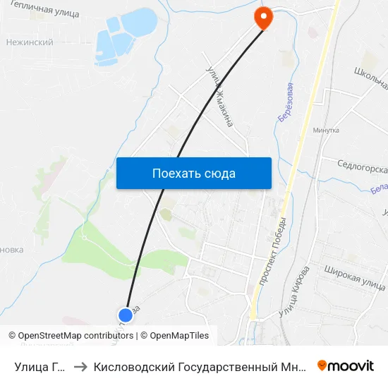 Улица Гастелло to Кисловодский Государственный Многопрофильный Техникум map