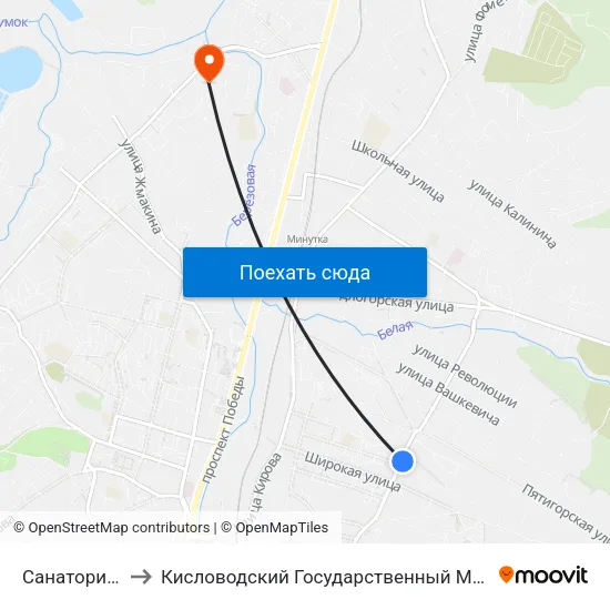 Санаторий Москва to Кисловодский Государственный Многопрофильный Техникум map