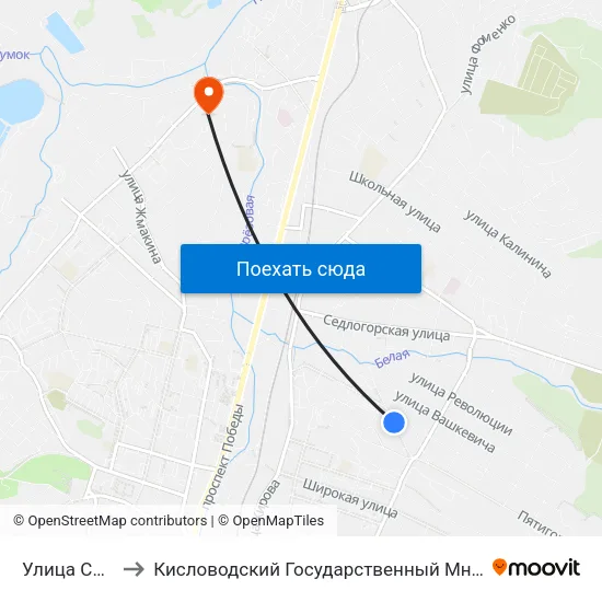 Улица Свердлова to Кисловодский Государственный Многопрофильный Техникум map