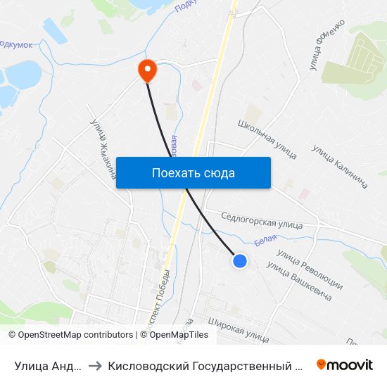 Улица Анджиевского to Кисловодский Государственный Многопрофильный Техникум map