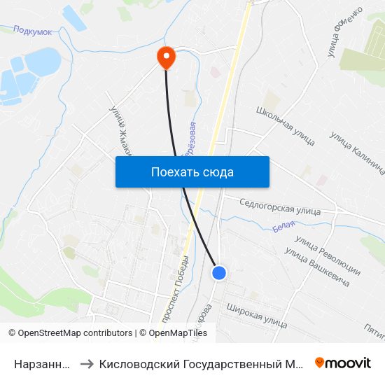 Нарзанный Завод to Кисловодский Государственный Многопрофильный Техникум map