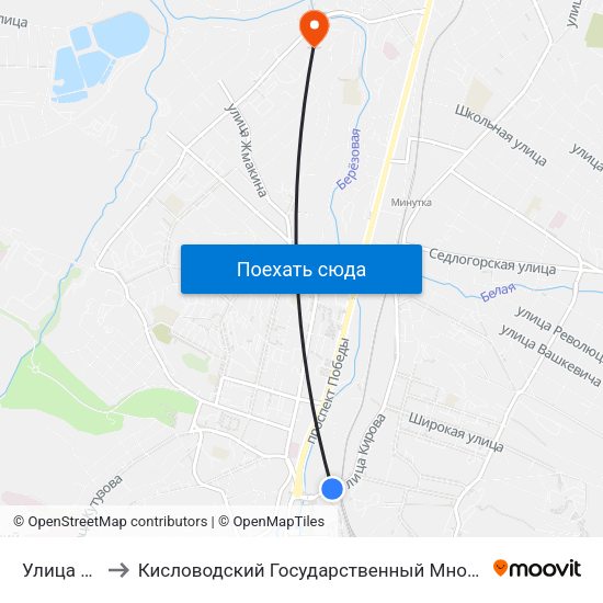 Улица Кирова to Кисловодский Государственный Многопрофильный Техникум map