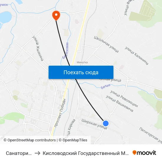 Санаторий Москва to Кисловодский Государственный Многопрофильный Техникум map