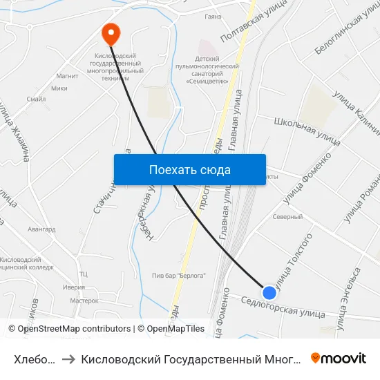 Хлебозавод to Кисловодский Государственный Многопрофильный Техникум map