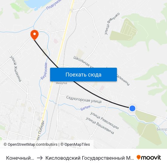 Конечный Переулок to Кисловодский Государственный Многопрофильный Техникум map