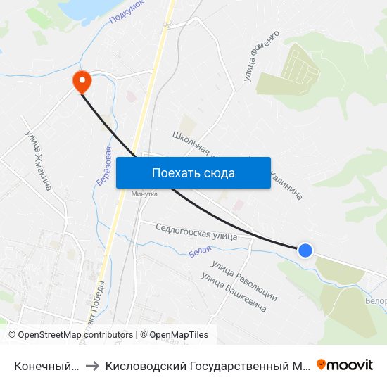 Конечный Переулок to Кисловодский Государственный Многопрофильный Техникум map