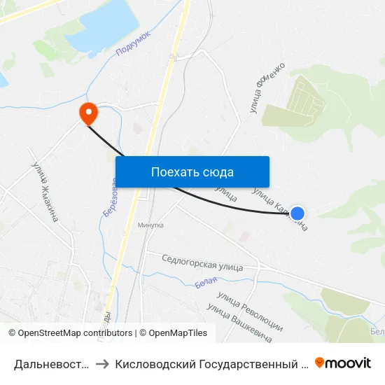 Дальневосточная Улица to Кисловодский Государственный Многопрофильный Техникум map