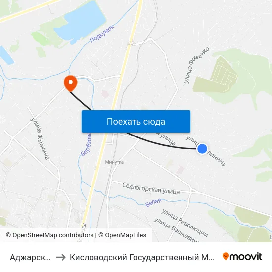 Аджарская Улица to Кисловодский Государственный Многопрофильный Техникум map