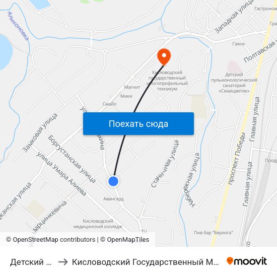 Детский Сад № 14 to Кисловодский Государственный Многопрофильный Техникум map