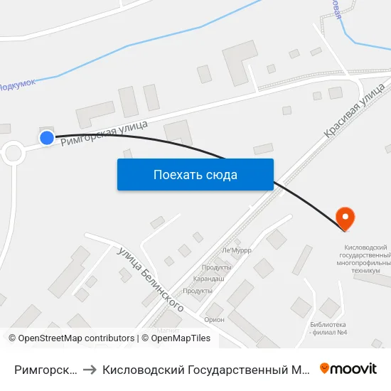 Римгорская Улица to Кисловодский Государственный Многопрофильный Техникум map