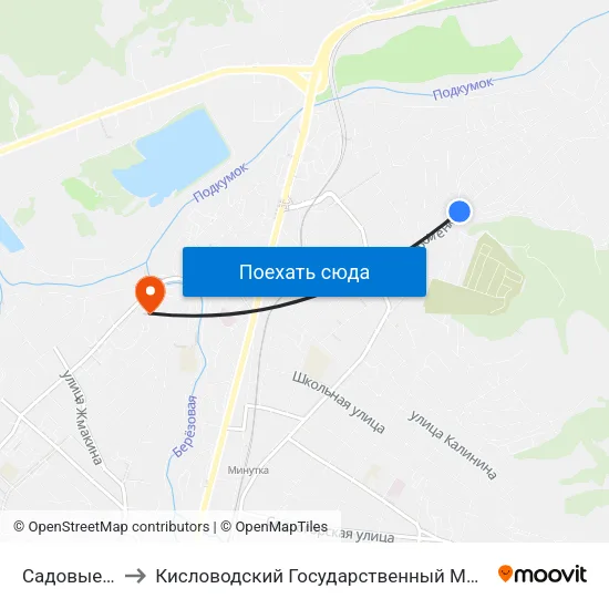 Садовые Участки to Кисловодский Государственный Многопрофильный Техникум map