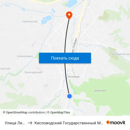 Улица Лермонтова to Кисловодский Государственный Многопрофильный Техникум map