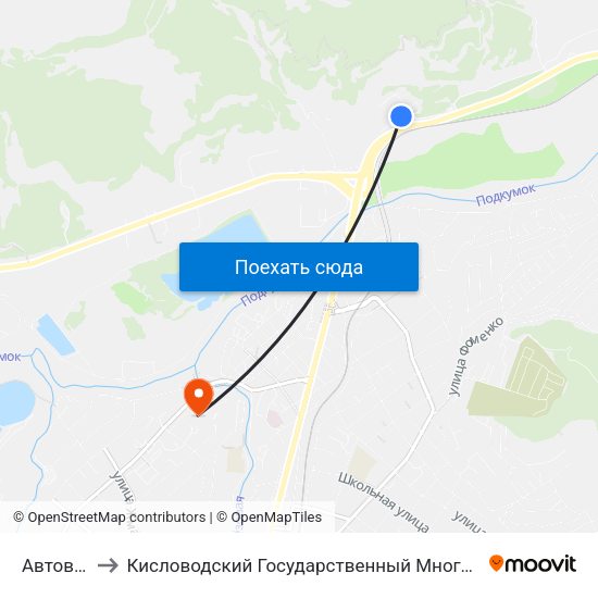 Автовокзал to Кисловодский Государственный Многопрофильный Техникум map