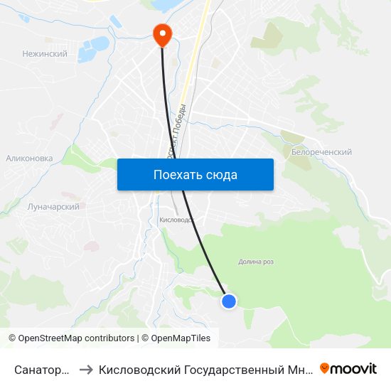 Санаторий Пикет to Кисловодский Государственный Многопрофильный Техникум map