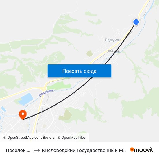 Посёлок Подкумок to Кисловодский Государственный Многопрофильный Техникум map
