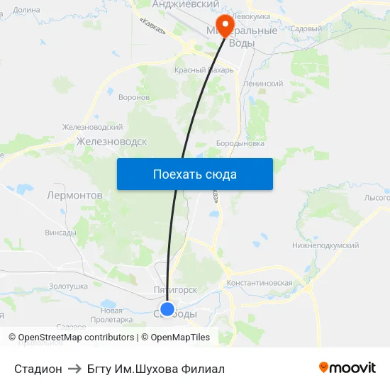 Стадион to Бгту Им.Шухова Филиал map