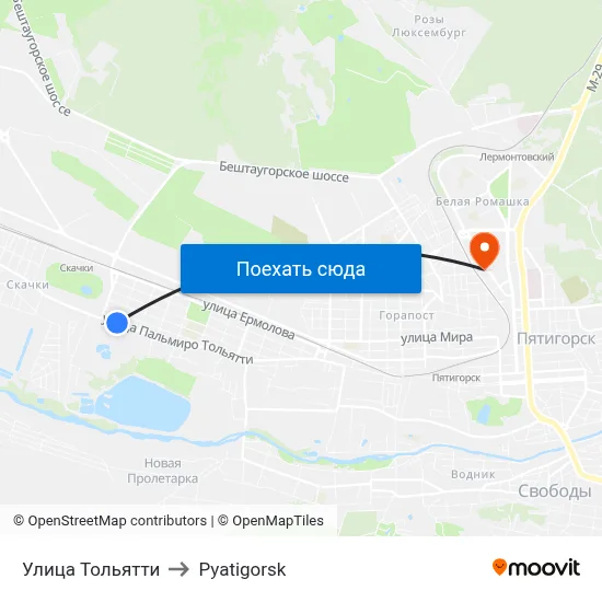 Улица Тольятти to Pyatigorsk map
