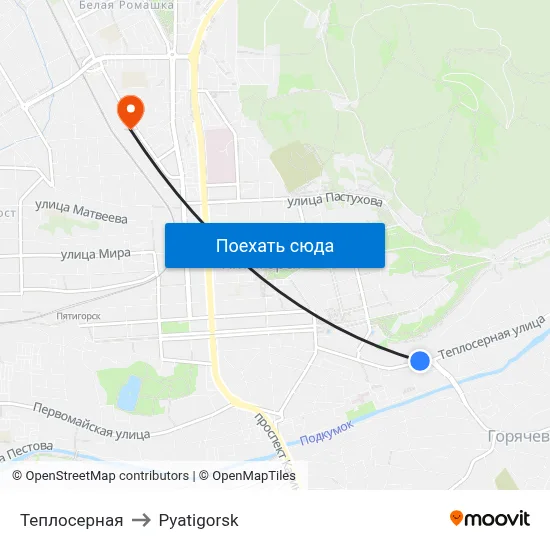 Теплосерная to Pyatigorsk map