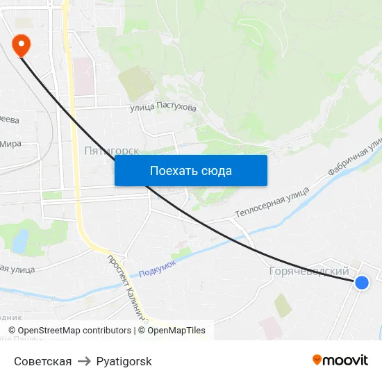 Советская to Pyatigorsk map
