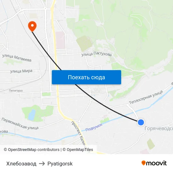 Хлебозавод to Pyatigorsk map