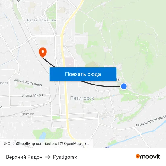 Верхний Радон to Pyatigorsk map