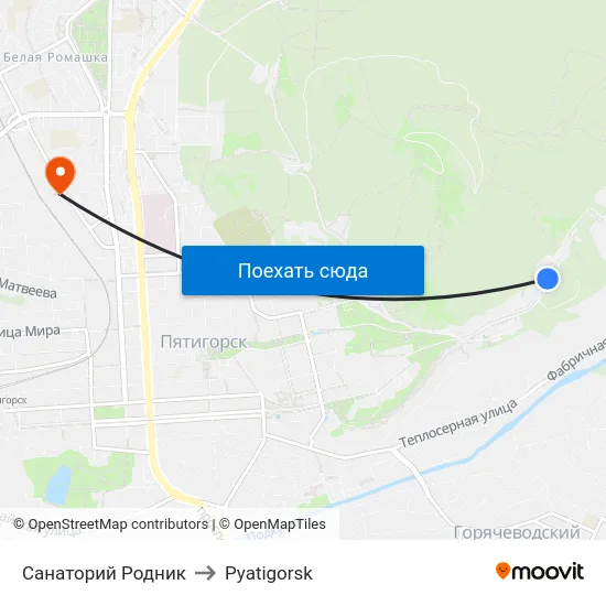 Санаторий Родник to Pyatigorsk map