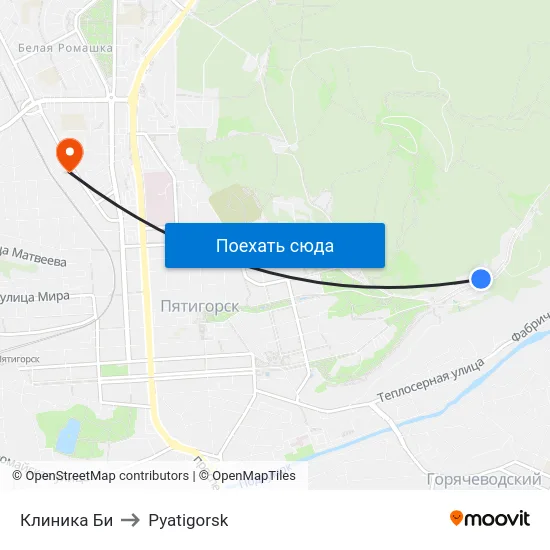 Клиника Би to Pyatigorsk map