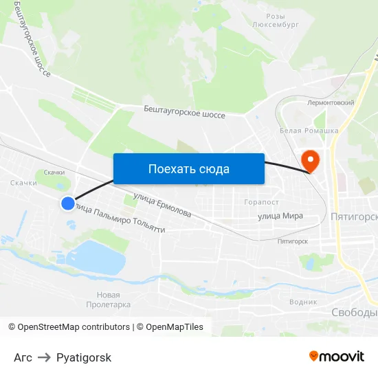 Агс to Pyatigorsk map
