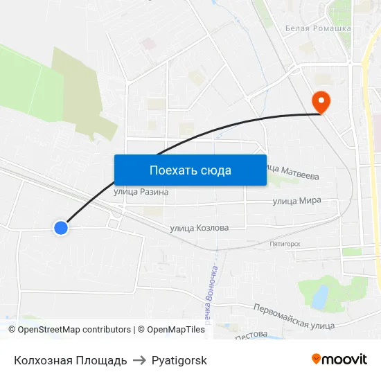 Колхозная Площадь to Pyatigorsk map